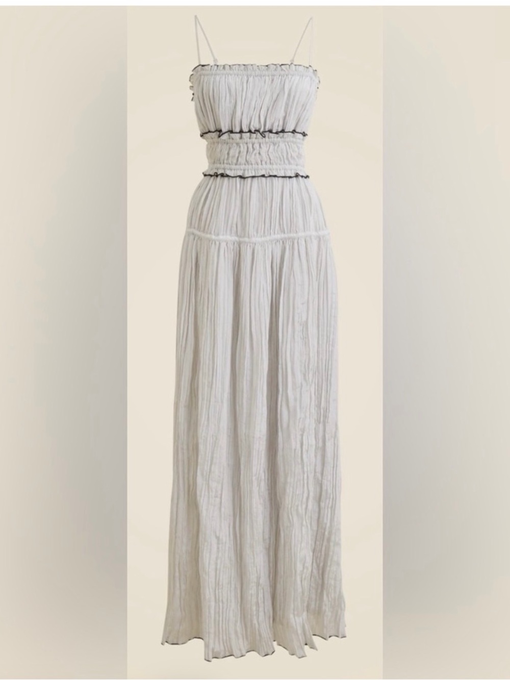 NWT J Crew Crinkle Ruffle Trim Dress - Picture 2 of 11